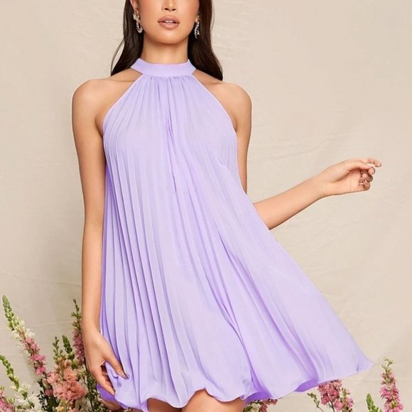 . Dresses & Skirts - Pleated Mini Dress purple